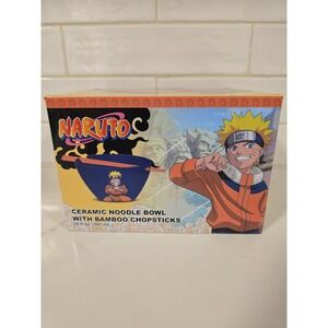 Naruto Team 7 Ceramic Ramen Bowl w Bamboo Chopsticks 20oz Bioworld New In Box